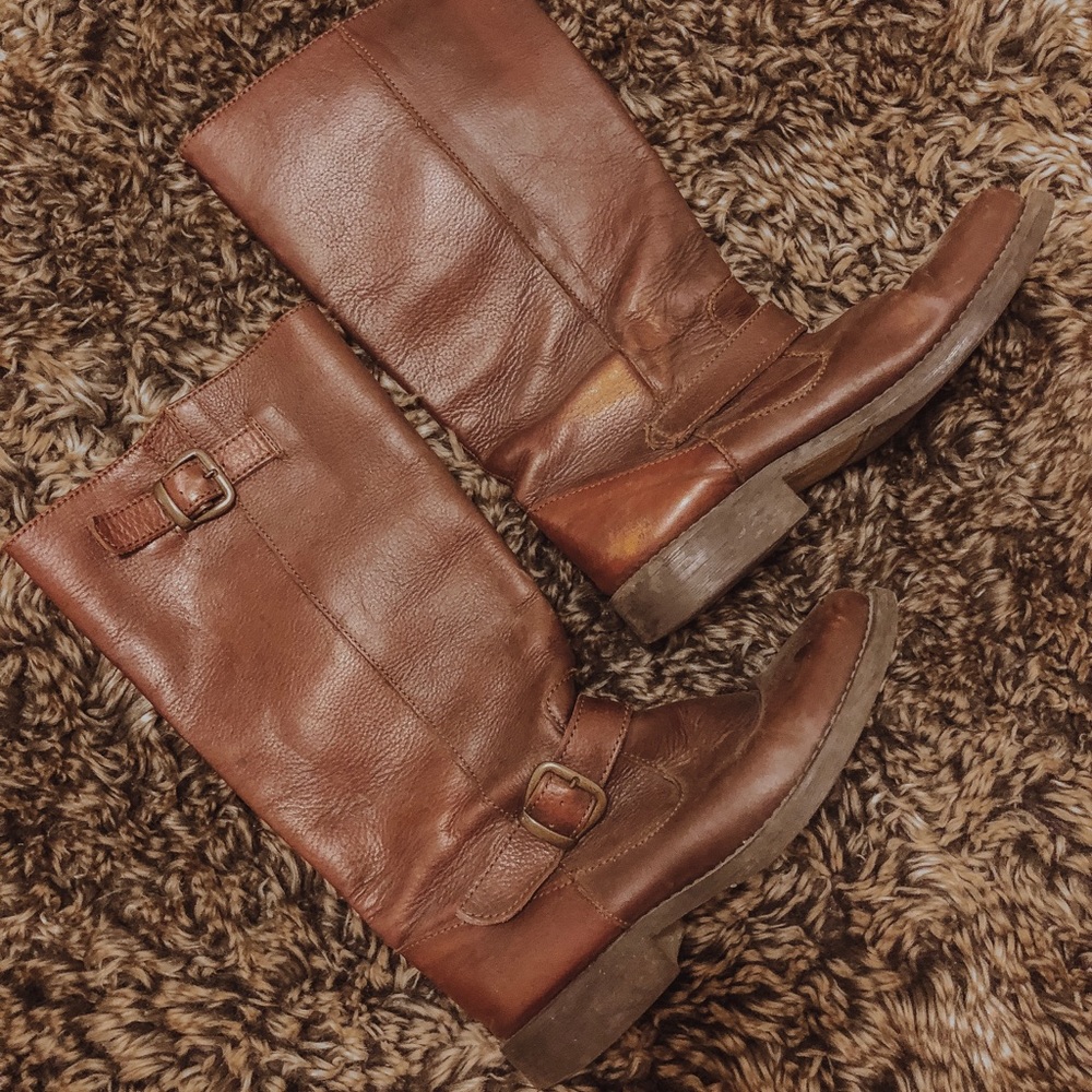 Brown tall boots